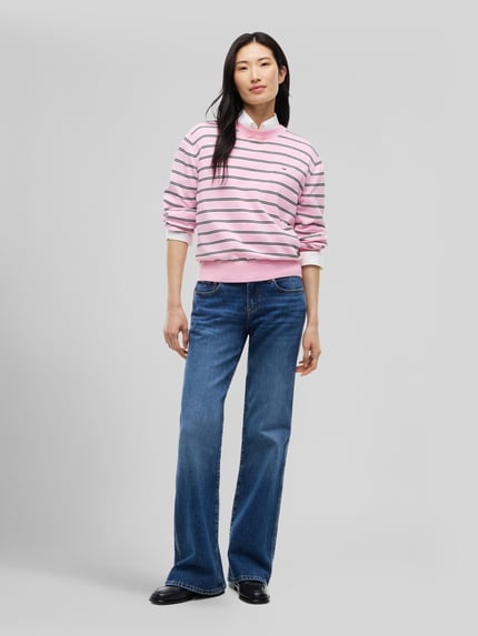 Tommy Jeans Relaxed Fit Pullover aus Baumwoll-Mix Rosa 1