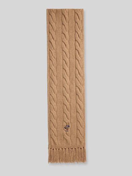 Polo Ralph Lauren Schal aus Woll-Mix mit Polo-BEAR-Motiv Camel 3