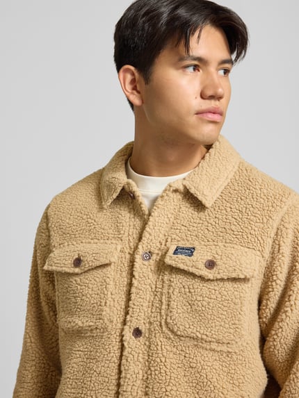 Superdry Regular Fit Hemdjacke aus Fleece Beige 3