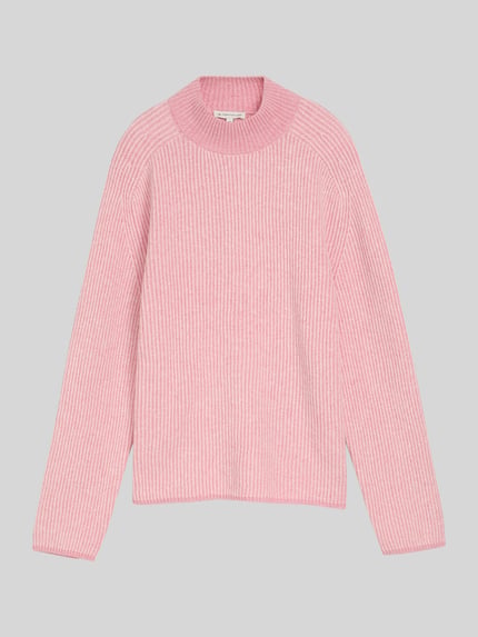 Tom Tailor Relaxed Fit Pullover aus Baumwoll-Mix Hellrosa 2