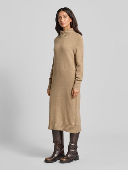 Fynch-Hatton Strickkleid mit Rollkragen Beige 1