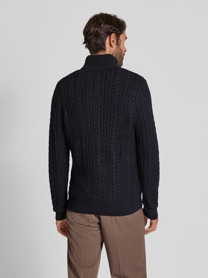 JACK & JONES Premium Gebreide pullover met ribboorden, model 'BLUSEAN' Marineblauw - 5