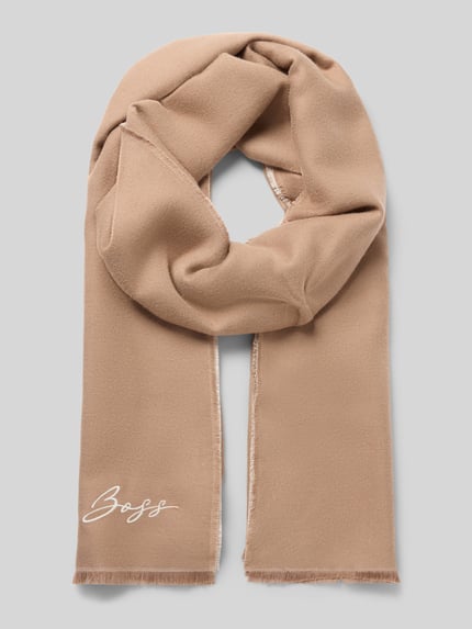 BOSS Orange Schal mit Logo-Schriftzug Modell 'Joely_2.0_60*190' Beige 1