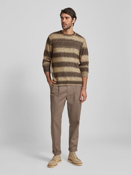 Selected Strickpullover mit gerippten Abschlüssen Modell 'RAI' Sand 1