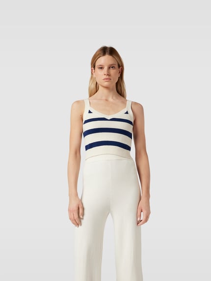 BAUM & PFERDGARTEN Crop Top aus Woll-Mix Blau 4