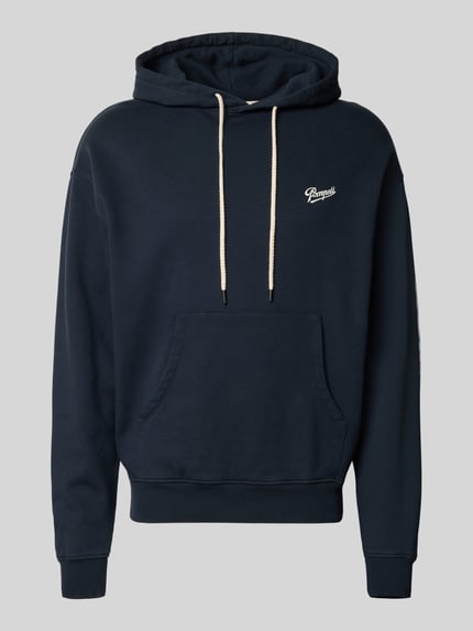 POMPEII BRAND Hoodie met labelprint, model 'SABONS DE POMPEII' Marineblauw - 2