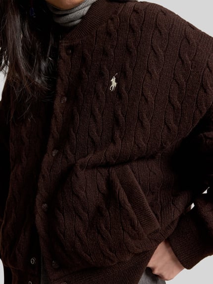Polo Ralph Lauren Bomberka o kroju relaxed fit z mieszanki wełny i kaszmiru Ciemnobrązowy 3