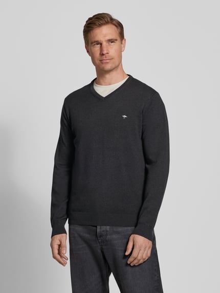 Fynch-Hatton Sweter z dekoltem w serek Antracytowy 4