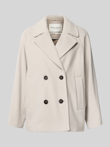 Marc O'Polo Regular Fit Wolljacke mit doppelreihiger Knopfleiste Beige 2