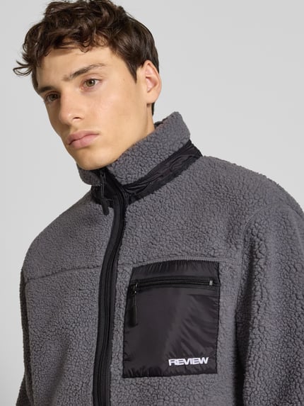 REVIEW Teddy-Jacke mit Stehkragen Dunkelgrau 3