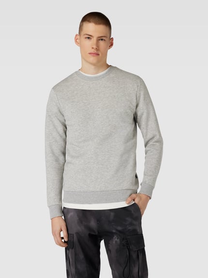 ONLY & SONS Regular Fit Sweatshirt aus Baumwoll-Mix Modell 'CERES' Hellgrau Melange 4