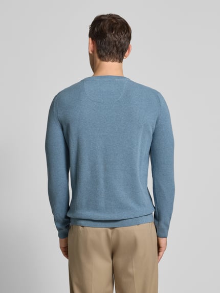 Tom Tailor Regular Fit Strickpullover aus reiner Baumwolle Hellblau 5