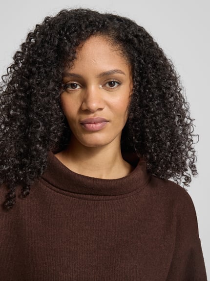 Tom Tailor Relaxed fit sweatshirt met opstaande kraag Hazelnoot - 3