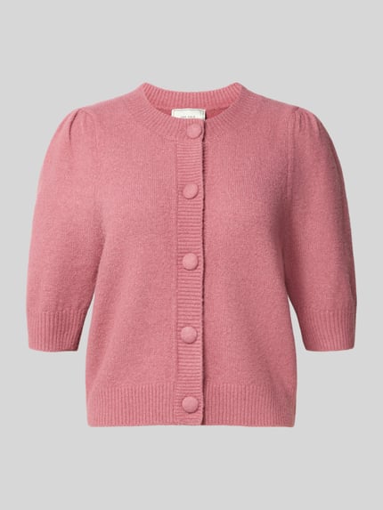 Neo Noir Regular fit gebreide cardigan met wol Model 'Trudy' Roze - 2