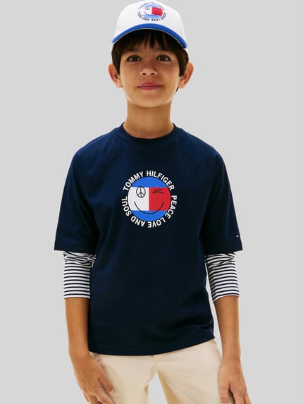 Tommy Hilfiger Kids Regular Fit T-Shirt aus reiner Baumwolle Marine 4
