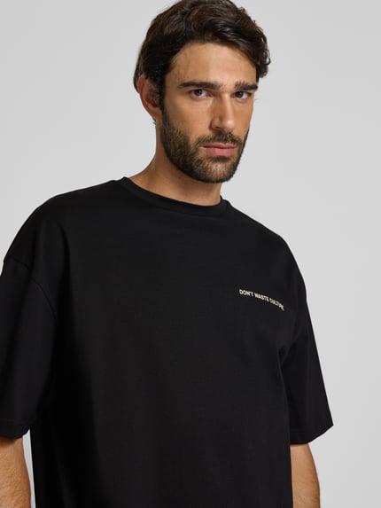 Don´t Waste Culture T-Shirt mit Logo-Print Modell 'Islian' Black 3