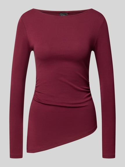 Gina Tricot Slim Fit Longsleeve aus elastischem Baumwoll-Mix Bordeaux 1