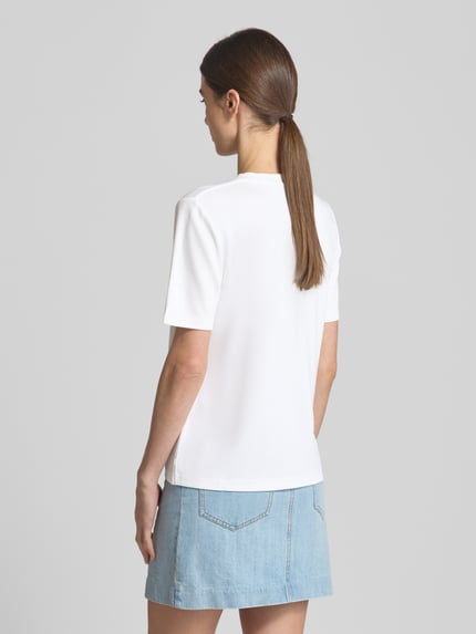 Tom Tailor Denim T-shirt o kroju regular fit z okrągłym dekoltem Biały 5