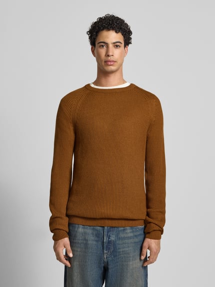 JACK & JONES Gebreide pullover met ronde hals, model 'PANNEL' Beige - 4