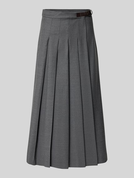 Weekend Max Mara Ausgestellter Wickelrock aus Schurwoll-Mix Modell 'FASTOSO' Mittelgrau Melange 2