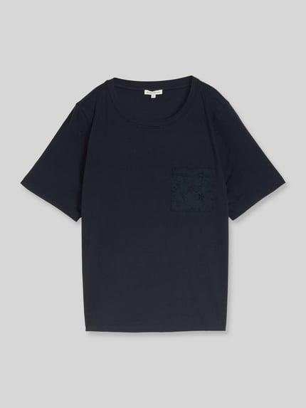 Tom Tailor Regular Fit T-Shirt aus reiner Baumwolle Dunkelblau 2