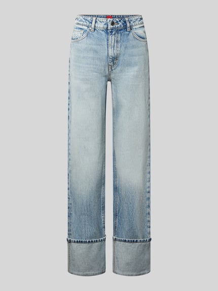 straight fit jeans van puur katoen Shop The Look MANNEQUINE