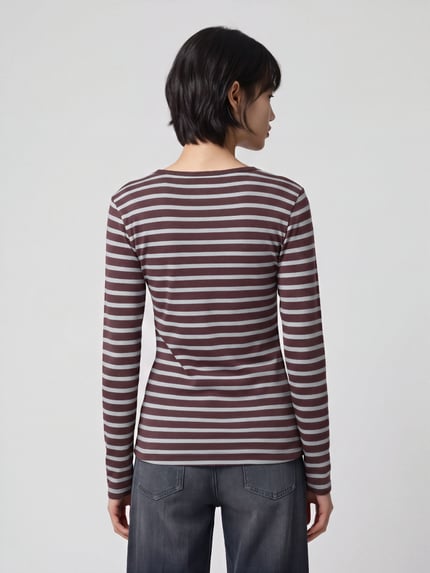 s.Oliver RED LABEL Longsleeve mit abgerundetem Saum Bordeaux 5