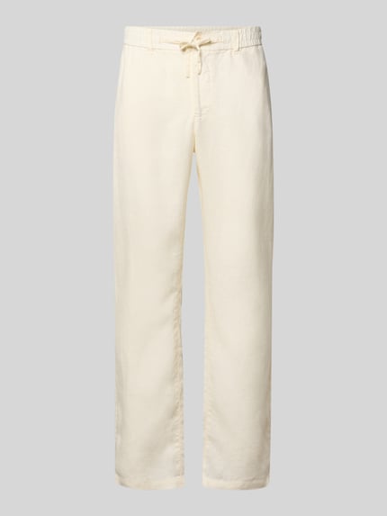 GANT Regular Fit Leinenhose mit elastischem Bund Offwhite 2