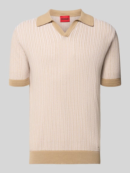 HUGO Regular Fit Poloshirt aus Baumwoll-Leinen-Mix Modell 'SEEROY' Sand 2