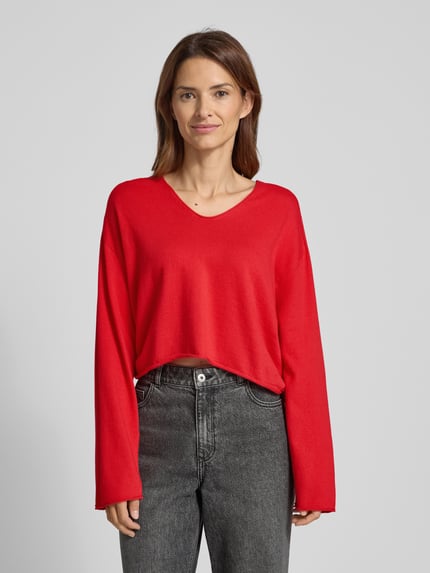 DRYKORN Relaxed Fit Strickpullover aus Baumwoll-Kaschmir-Mix Modell 'SOMAIJA' Hellrot 4