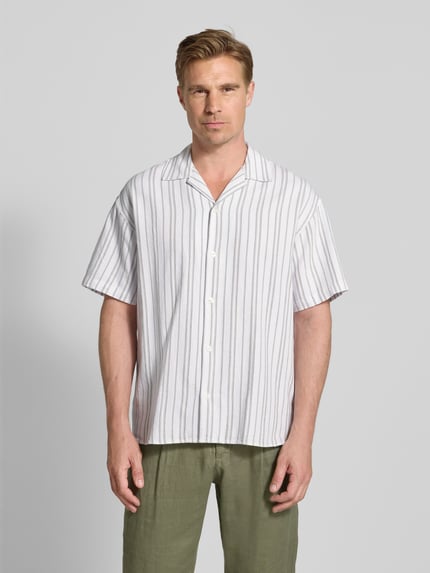 JACK & JONES Premium Regular Fit Freizeithemd aus Baumwoll-Mix mit Leinen-Anteil Modell 'MONTANA' Oliv 4