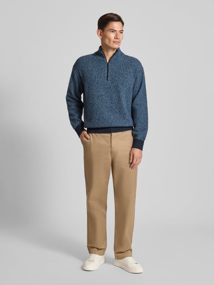 BOSS Orange Regular Fit Troyer aus Woll-Mix mit Yak-Anteil Modell 'KOBEAR' Marine 1