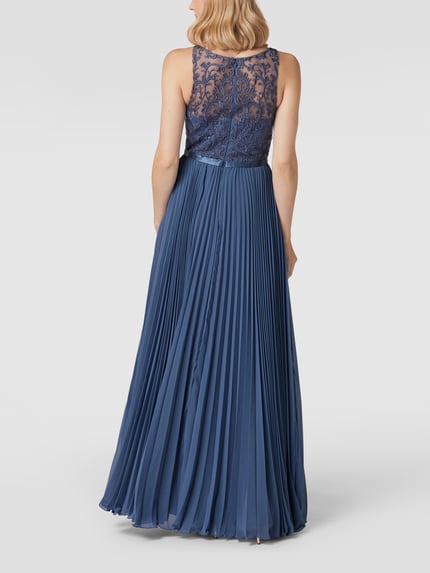 LUXUAR FASHION Abendkleid in Maxilänge mit floraler Spitze Blau 5