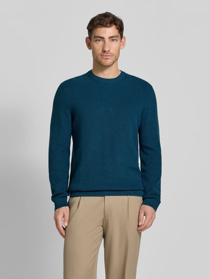 MCNEAL Gebreide pullover met ribboorden Petrol gemêleerd - 4