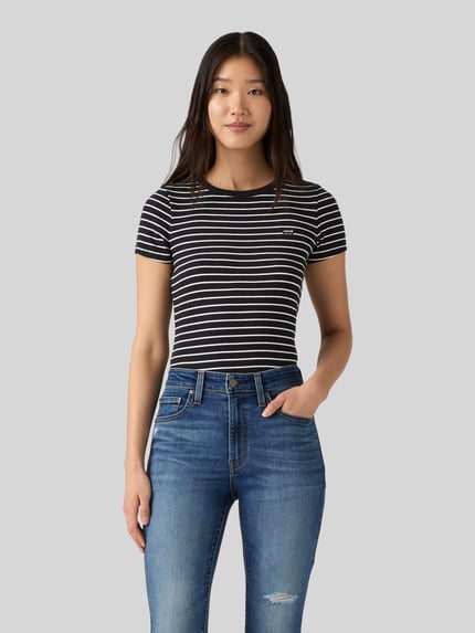 Levi's® Slim Fit T-Shirt aus Baumwoll-Mix Modell 'HAYES' Anthrazit 4
