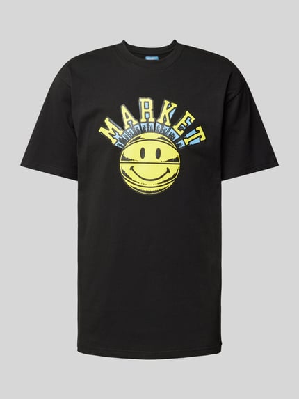 MARKET T-Shirt mit Rundhalsausschnitt Modell 'SMILEY' Black 2