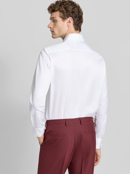 Christian Berg Men Regular Fit Business Hemd aus Baumwolle mit Haifischkragen Weiss 5