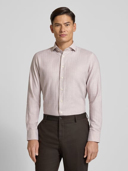 Profuomo Slim Fit Business-Hemd mit Kentkragen Sand 4