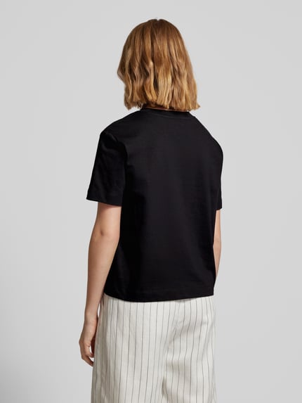 Selected boxy fit T-shirt van katoen- en viscosemix model 'ESSENTIAL' Zwart - 5
