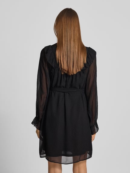 VERO MODA A-Linien-Kleid mit Taillengürtel Modell 'PETRA' Black 5