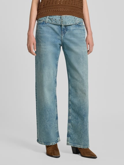 HUGO Blue Baggy Fit Jeans mit Gürtel Modell 'Glory' Jeansblau 4