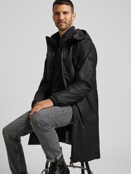 Rains Regular Fit Parka in Überlänge Modell 'LOHJA' Black 3