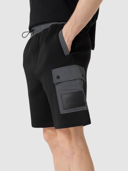 HUGO Sweatshorts mit Label-Patch Modell 'Dowen' Black 3