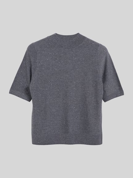 s.Oliver BLACK LABEL Pullover mit Glitzer-Applikation Anthrazit 2