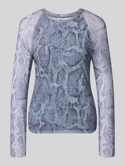 Longsleeve aus Mesh mit Schlangen-Muster Shop The Look MANNEQUINE