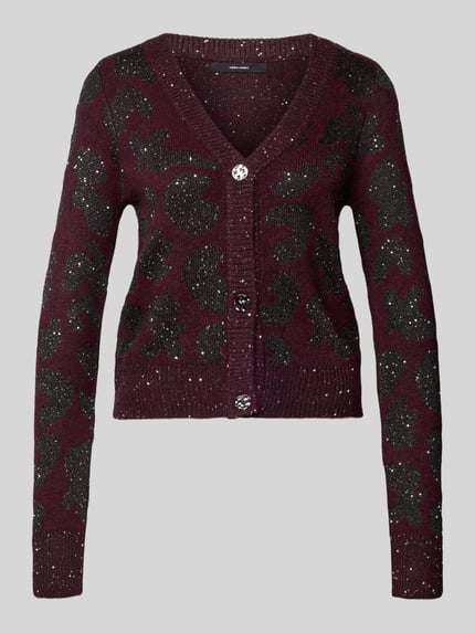 VERO MODA Relaxed fit gebreid jack met wol, model 'ZUZU' Bordeaux - 2