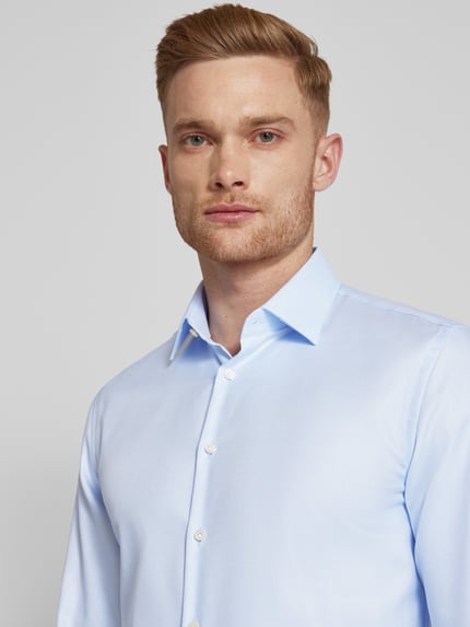 Jake*s Slim Fit Businesshemd mit extra langem Arm Bleu 3
