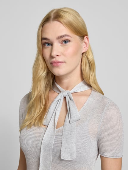 MAX&Co. Regular Fit Strickjacke aus Viskose-Mix Modell 'MAMAN' Hellgrau 3