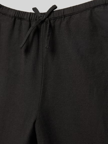 MANGO Wide Leg Stoffhose mit Leinen-Anteil Black 2