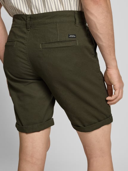 Blend Chino-Shorts aus Leinen-Mix Dunkelgruen 3